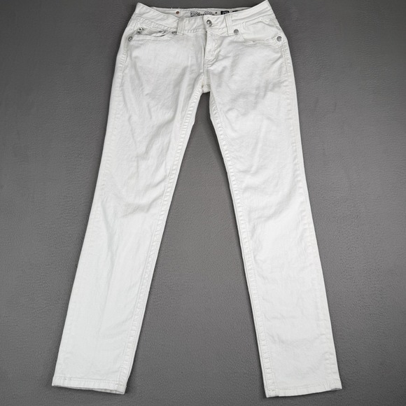Miss Me Jeans Womens 30 White Skinny Embellished Rhinestone Pockets JS4009S17 - Picture 1 of 15